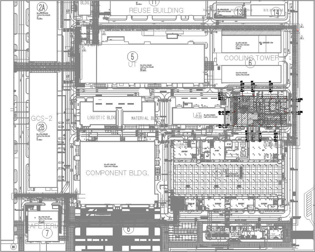 AutoCAD 2D drawing of industrial plant layout plan, CAD file, dwg file ...