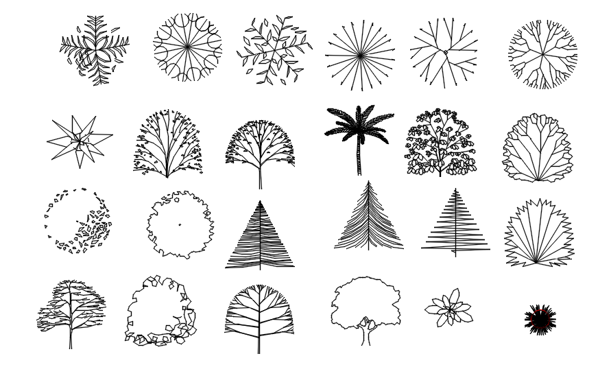 AutoCAD 2D tree blocks, dwg file, CAD file - Cadbull