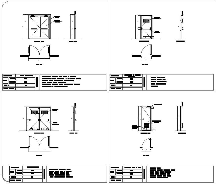 AutoCAD DWG 2D file of the single door and window section details ...