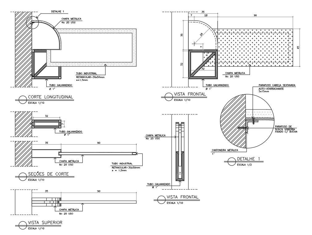 AutoCAD DWG Drawing of the totem detailed section drawing details is ...