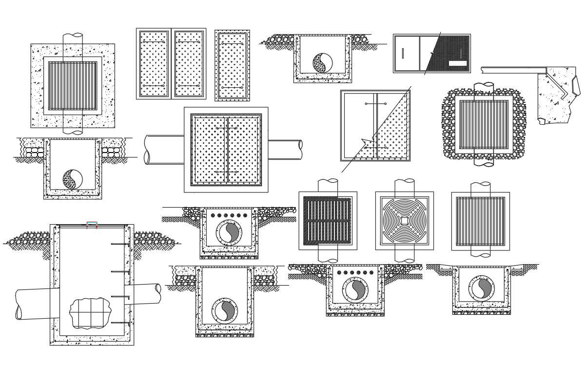 Autocad Dwg Drawing File Gives The Details Of Drainage Appurtenant Structure And Drop Inlet 9727