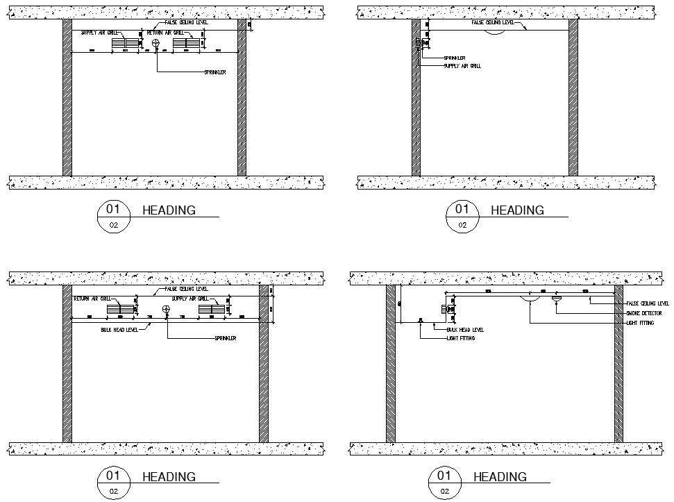 AutoCAD Drawing file of the room fall ceiling connection details ...