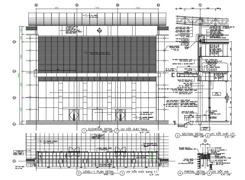 Autocad Dwg File Showing The Partial Section Details And Elevation Of Images And Photos Finder