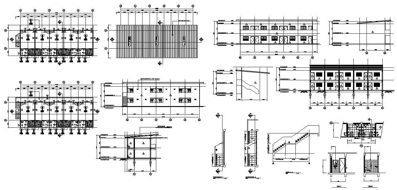 Autocad Drawing File Shows The Section Floor Plan Of Single Bhk Row 