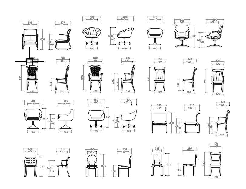 AutoCAD Furniture Chair Blocks Download Free DWG File - Cadbull