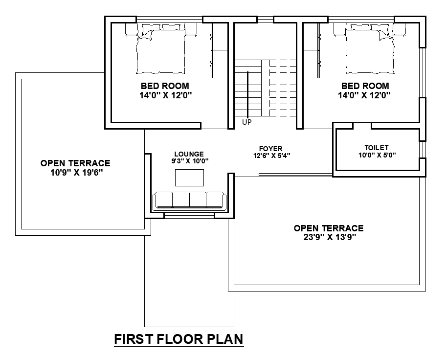 AutoCAD House First Floor Plan Download DWG File - Cadbull