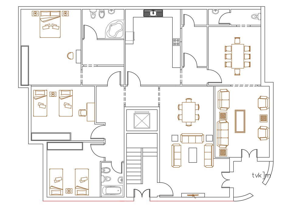 Autocad House Furniture Layout Plan Cad Drawing Cadbull