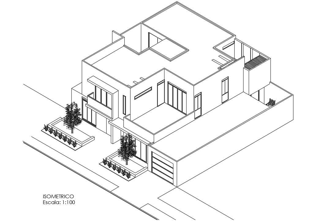 AutoCAD House Isometric Elevation Design Download DWG DWG File - Cadbull