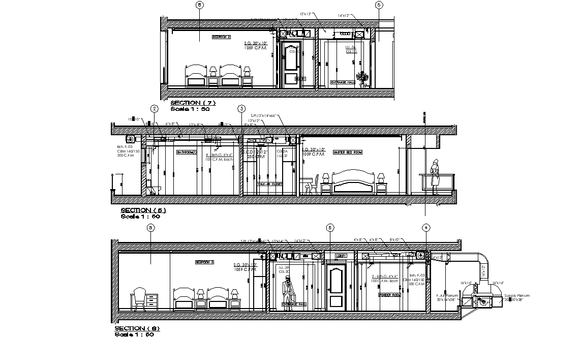 Autocad House Section Cad Drawing Dwg File Cadbull