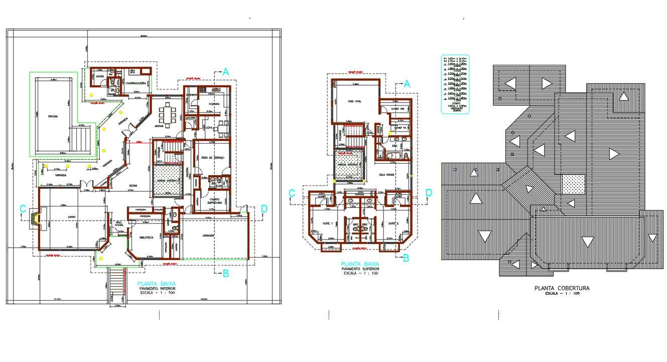 AutoCAD Huge House Fount Floor And First Floor Plan - Cadbull
