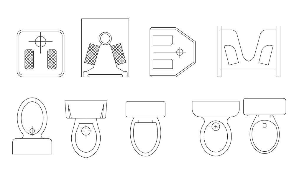  AutoCAD  Sanitary Ware Toilet  CAD Blocks Drawing DWG File 