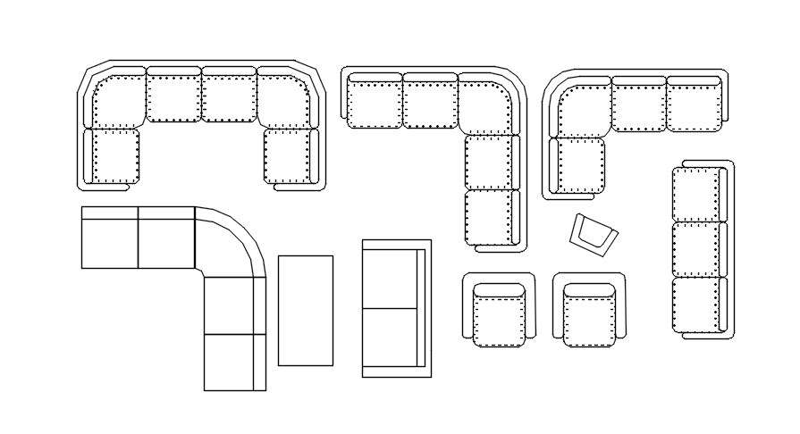 Autocad Sofa Set Layout Cad Blocks In Dwg File Cadbull