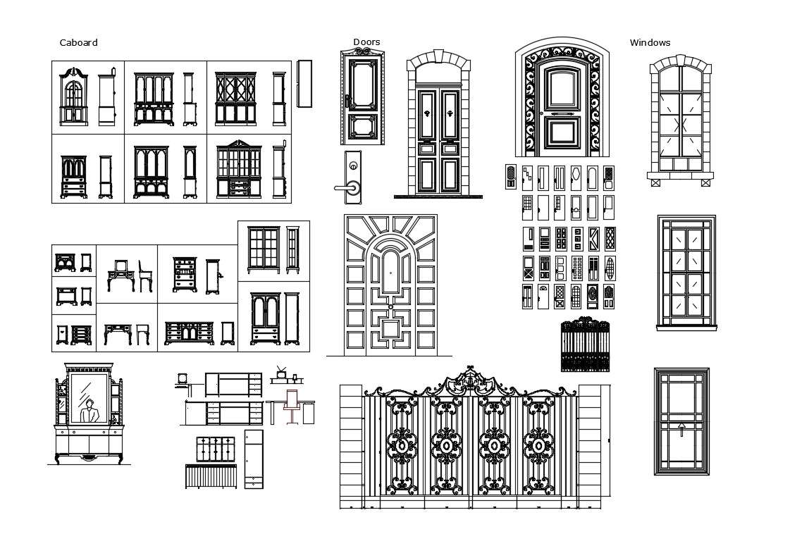 free download autocad door blocks