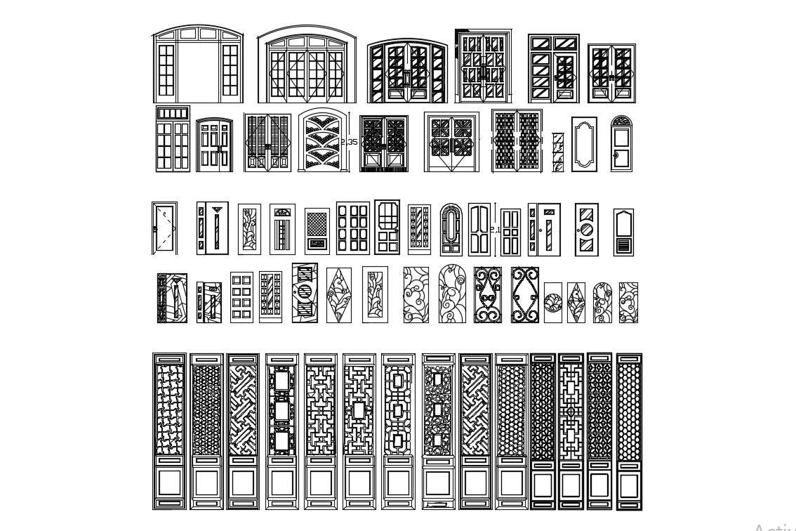 Autocad Door Elevation Free Download - Cadbull