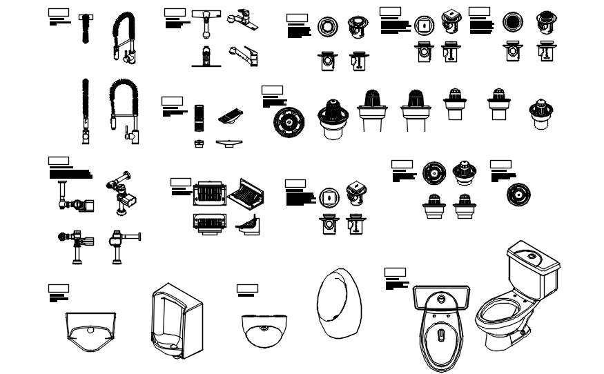 Autocad blocks of sanitary ware - Cadbull