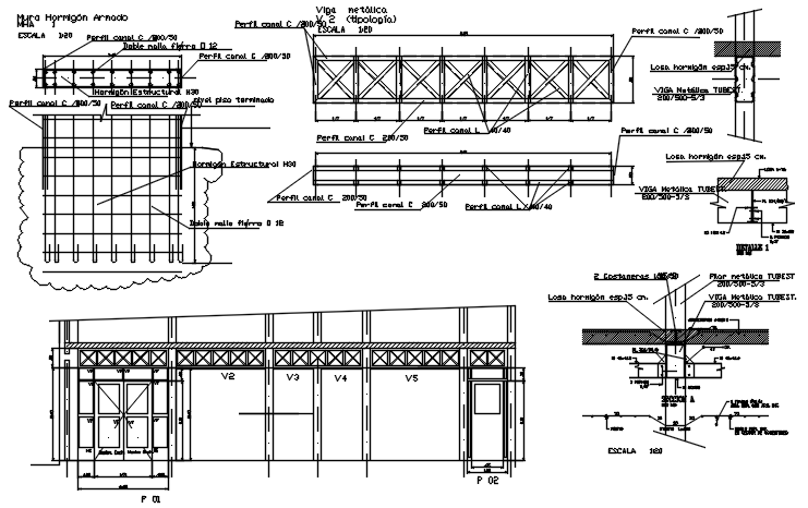 Autocad drawing of construction detail - Cadbull