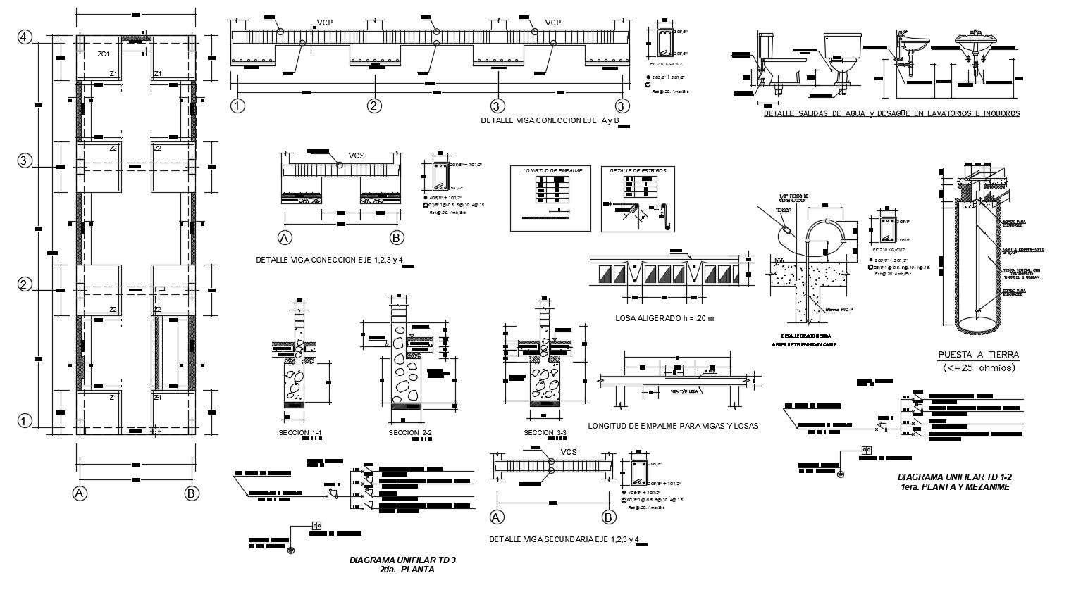 Autocad drawing of construction details - Cadbull