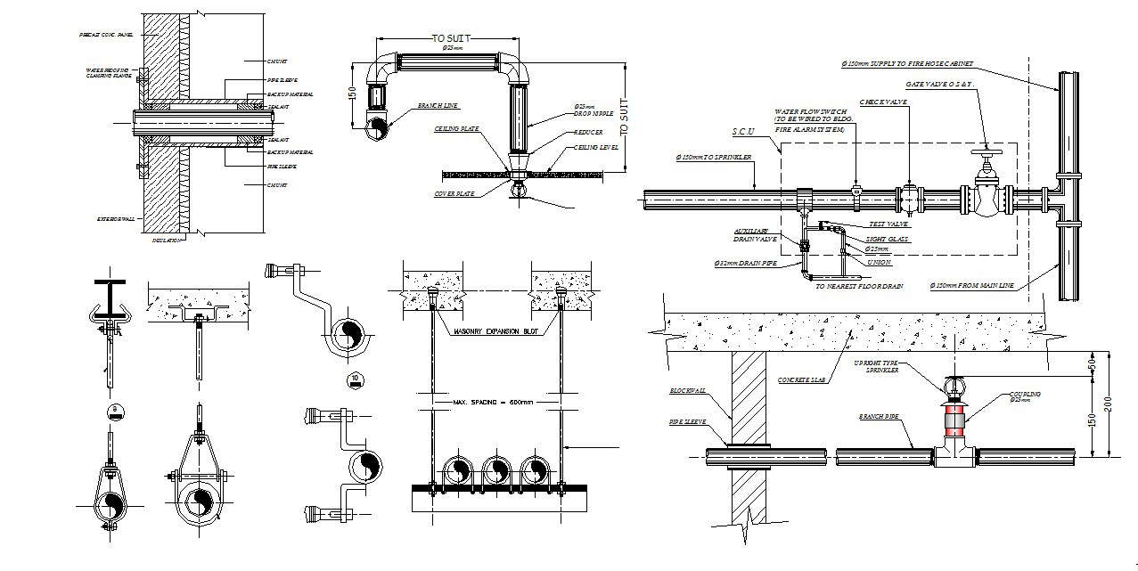 Fire Fighting Plan In Dwg File Cadbull 9016