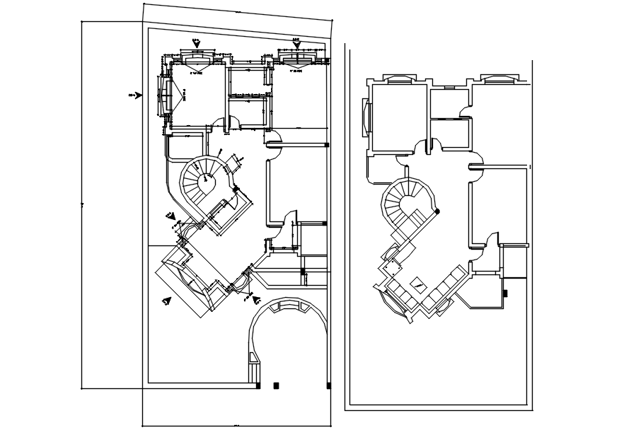 House Design In DWG File - Cadbull