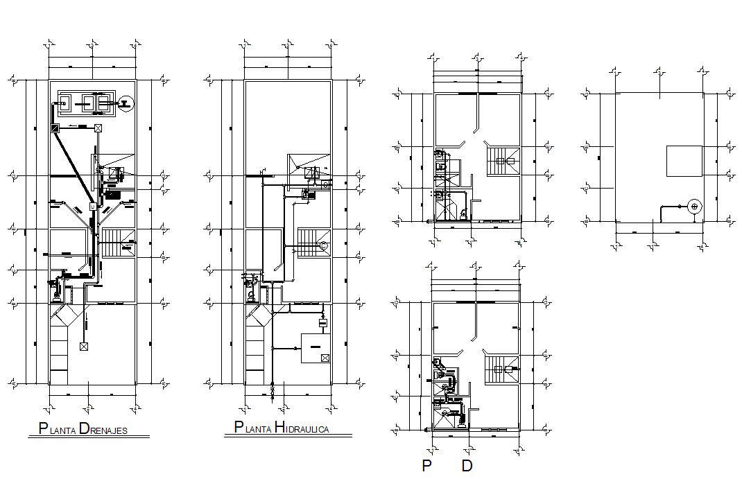 Autocad drawing of plumbing layout - Cadbull