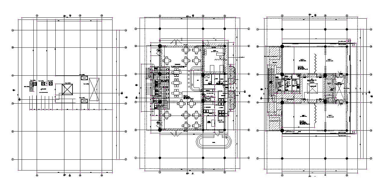 Autocad drawing of restaurant layout - Cadbull