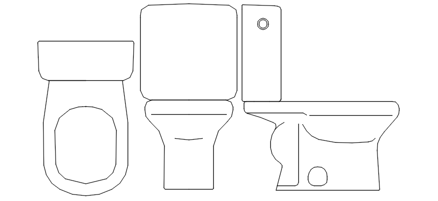 Autocad drawing of toilet and bidets blocks - Cadbull