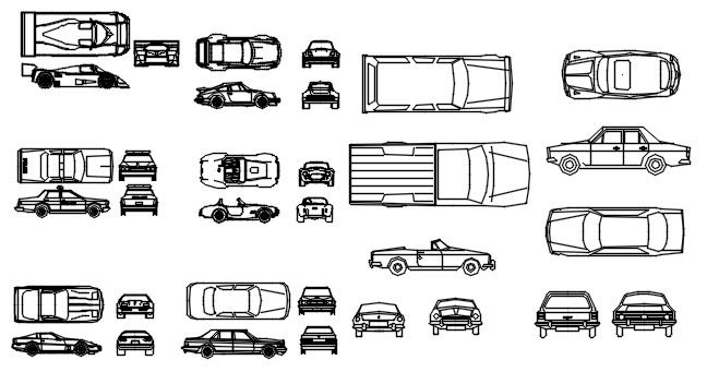 Autocad Drawing Of Vehicles Blocks - Cadbull