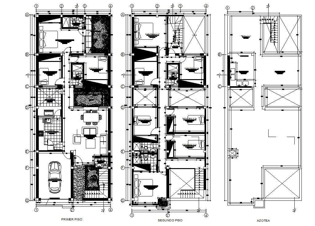 autocad-drawing-residential-bunglow-cadbull