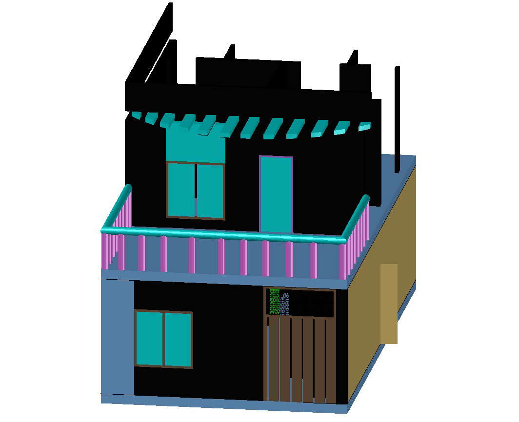 autocad 3d drawing house