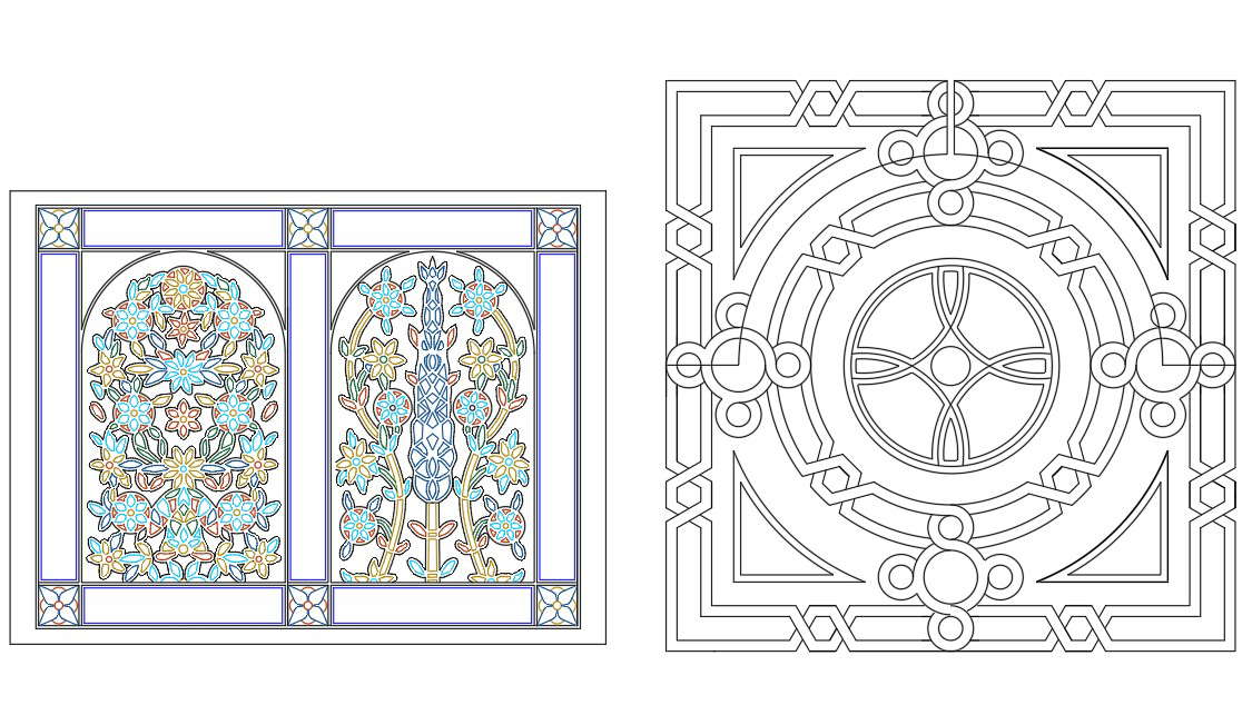 Autocad DWG 2D drawing having the details of the beautiful flower art ...