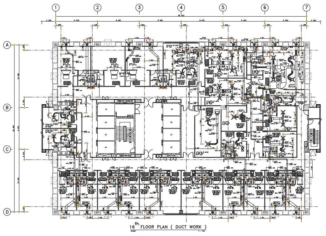 Autocad DWG file has the details drawing of duct work in hospital ...