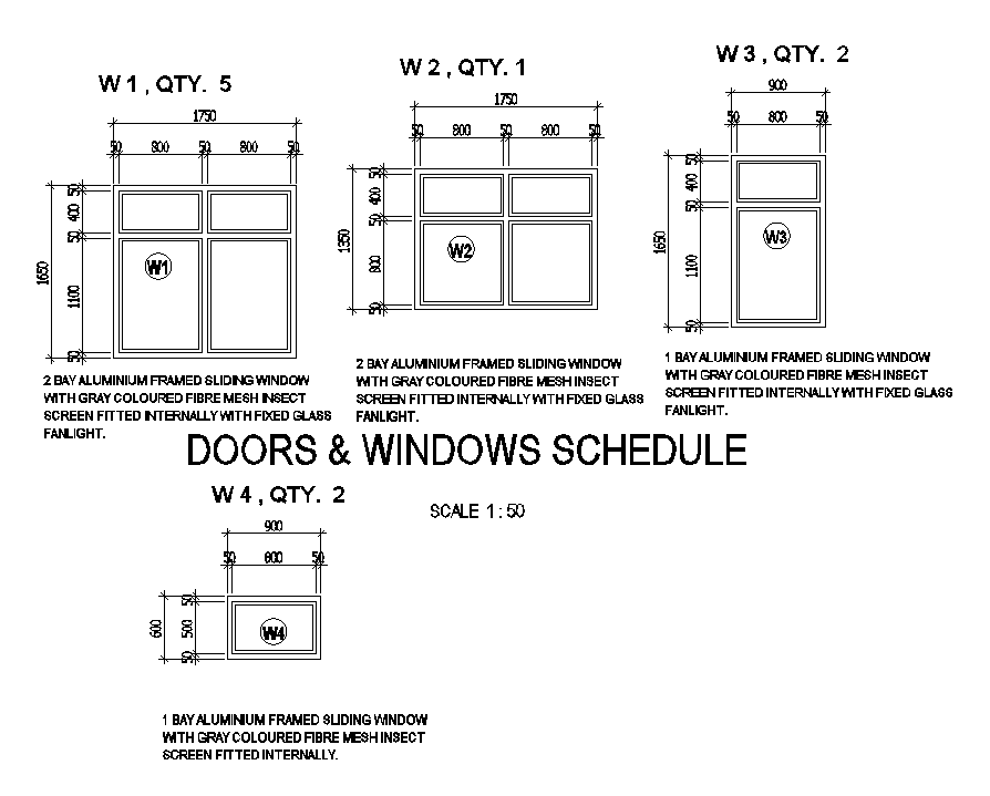 Autocad File Has The Plans Of Doors Windows Schedule Download Now