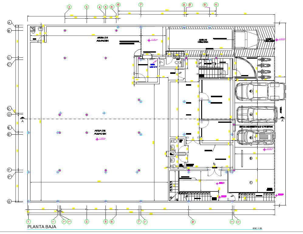 Autoparts store super market store sand offices mall autocad file - Cadbull