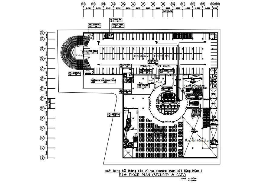 B 1st Floor Plan Of Security & CCTV In Detail AutoCAD Drawing, Dwg File ...