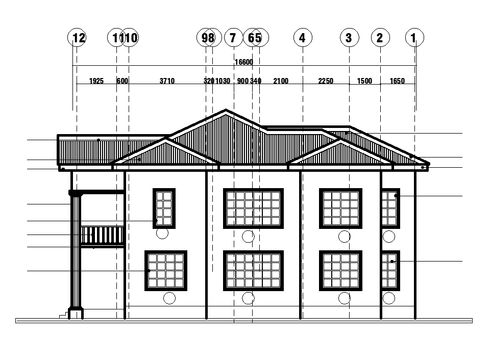 Back Side Elevation Of 18x17m House Plan Is Given In This Autocad Drawing Filedownload Now