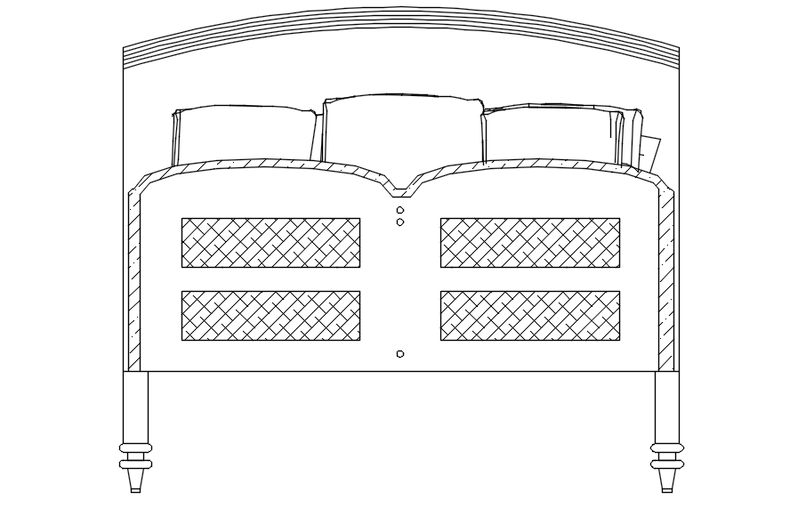 Back side view of sofa in AutoCAD drawing, dwg file, CAD file - Cadbull