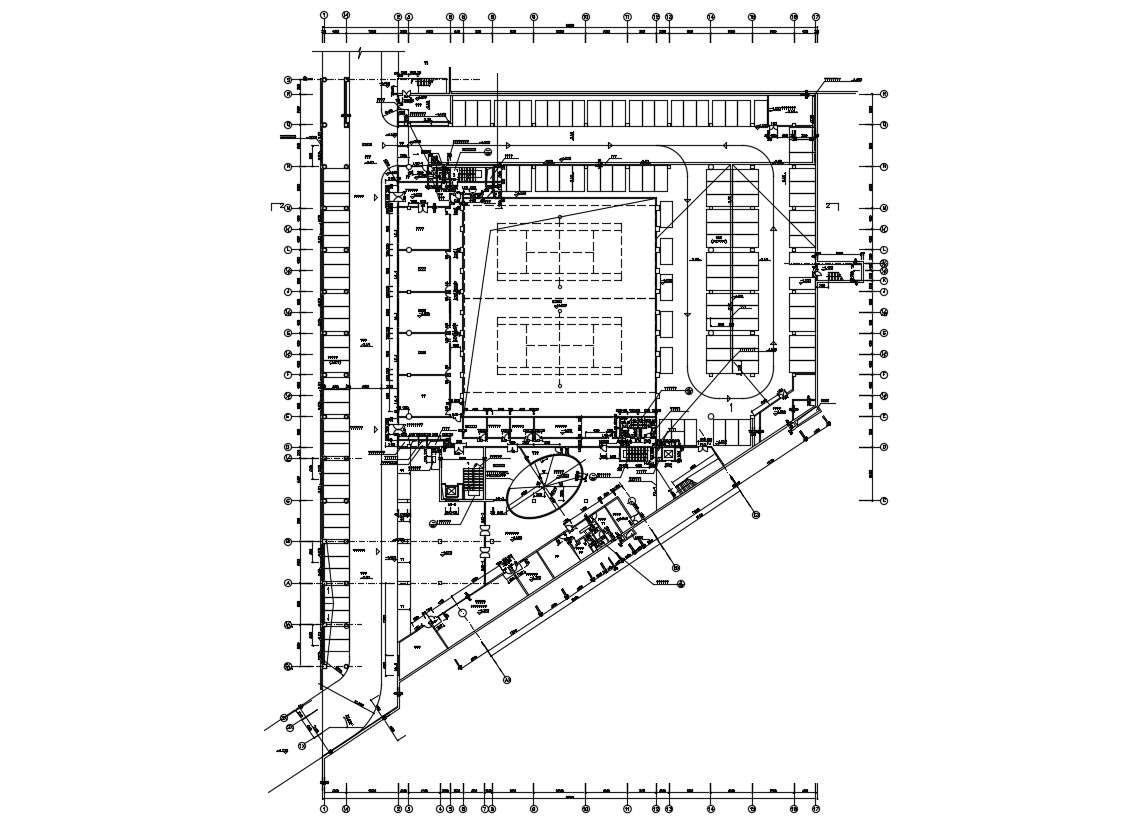 Badminton Stadium Plan AutoCAD File - Cadbull