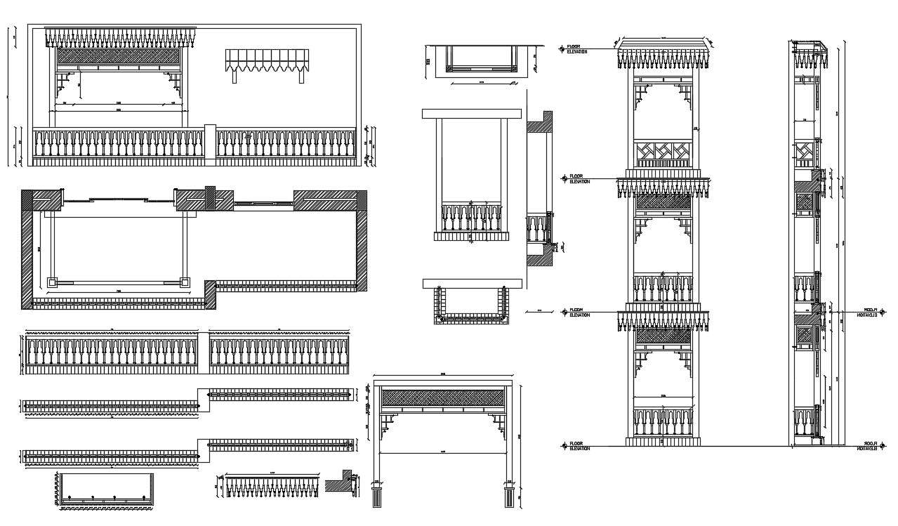 Top Balcony Railing Design Cad Blocks | Railing Design