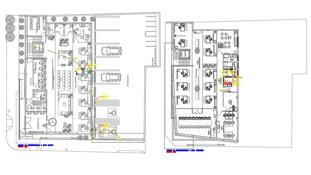 Bank Project Ground Floor And First Floor Plan DWG File