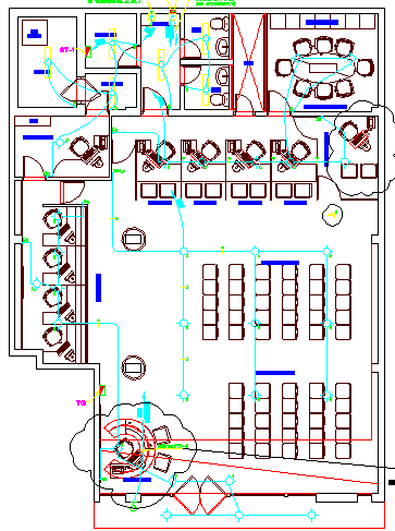 Bank architecture layout plan details with electric installation dwg ...