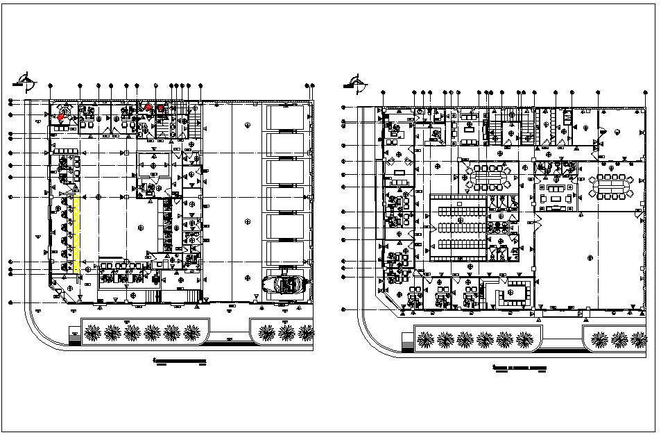 Bank building floor plan view in detail dwg file Cadbull