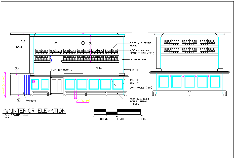 Bar Elevation Section And Plan Details With Interior Dwg File | My XXX ...