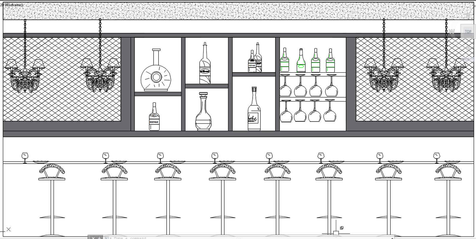 Bar Elevation cad drawing is given in this cad file. Download this 2d ...