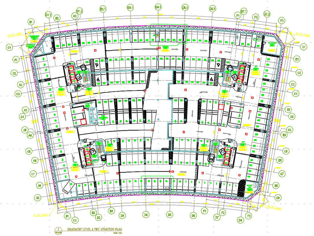 Hotel Floor Plan Section Details With Car Parking Autocad Dwg Drawing 