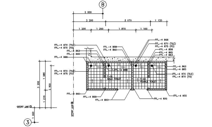 Basement 2 floor – slope toilet of the hospital building has given in ...