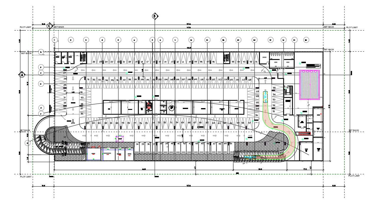 Basement Parking Plan Drawing DWG File Cadbull