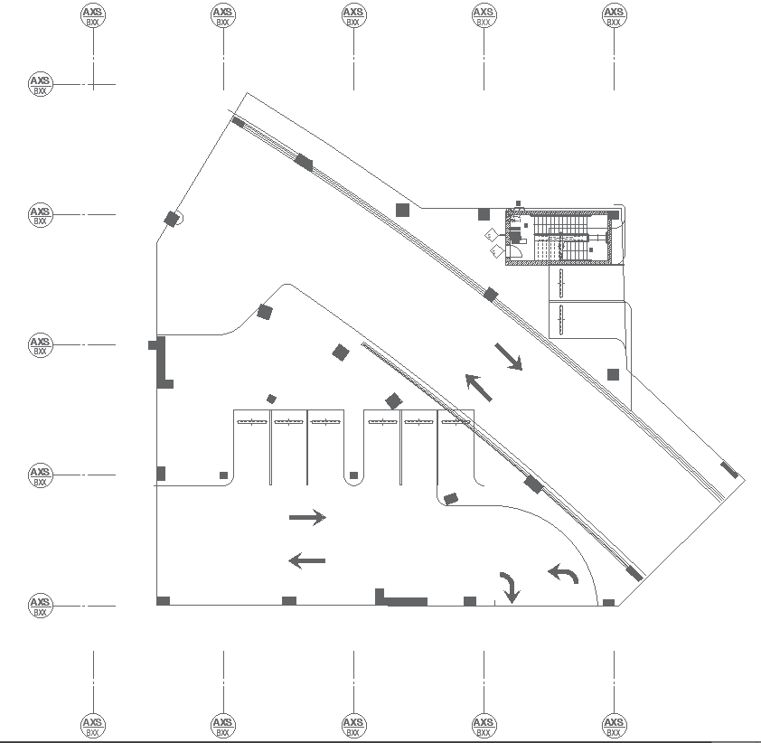 Basement floor signage plan with their placement autocad dwg drawing ...