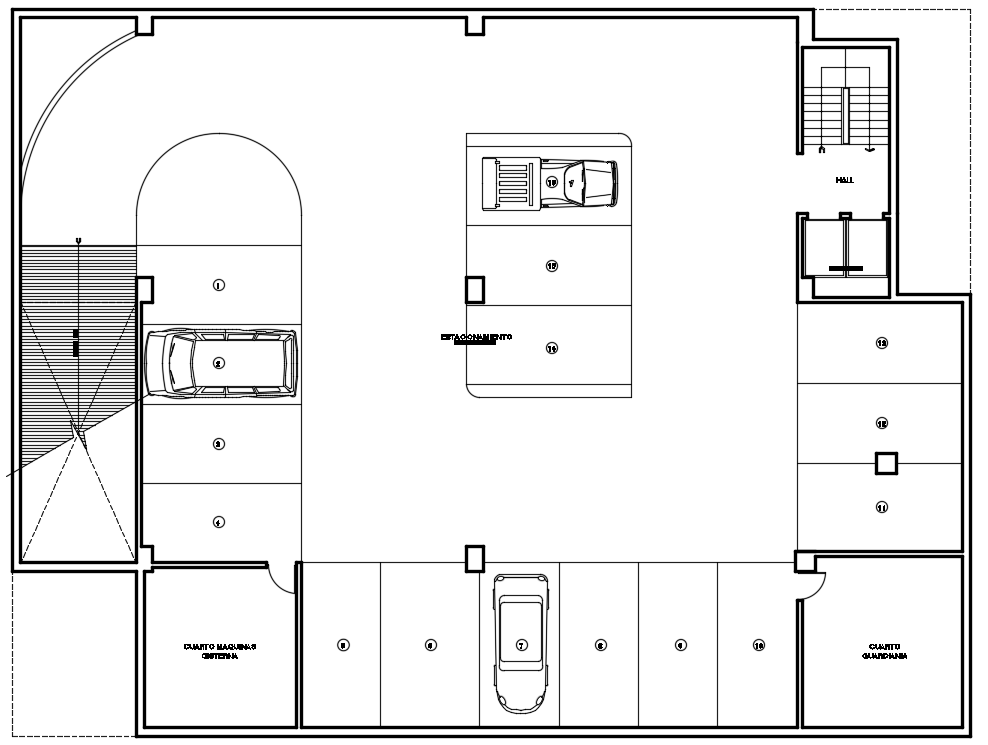 Basement Parking Layout Cad Drawing Is Given In This Cad File Download This Cad File Now Cadbull