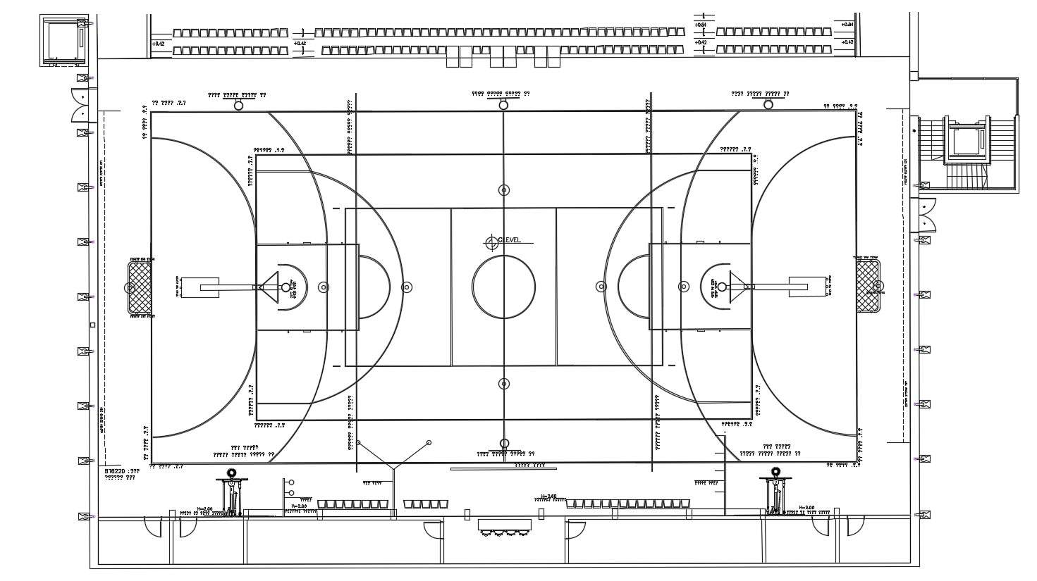 Basket Ball Court Plan And Landscaping Details Dwg File Cadbull My