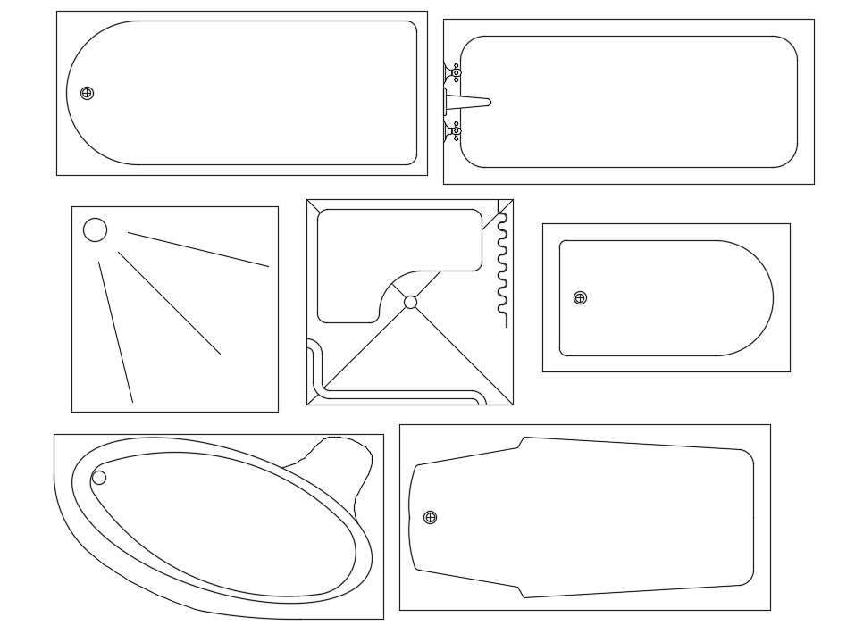 Bath Tub CAD Blocks Top View Drawing DWG File - Cadbull